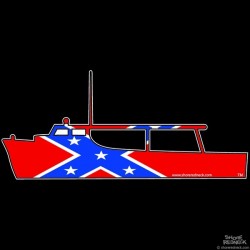 Shore Redneck Dixie Flag Workboat Decal