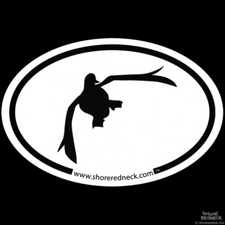 Shore Redneck Simple Flying Duck Oval Decal