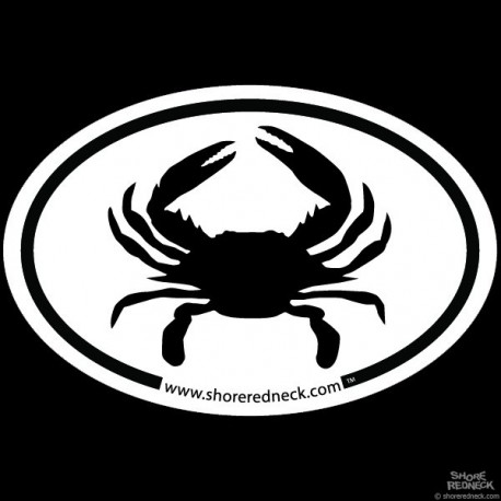 Shore Redneck Simple Crab Oval Decal
