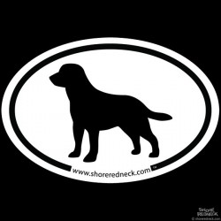 Shore Redneck Simple Labrador Oval Decal