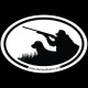 Shore Redneck Simple Waterfowl Hunter Oval Decal