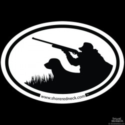 Shore Redneck Simple Waterfowl Hunter Oval Decal