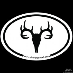 Shore Redneck Simple Buck Skull Decal