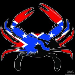 Shore Redneck Dixie Hunter Crab Decal