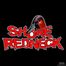 Shore Redneck Drake Canvasback on Top Red Grunge Decal