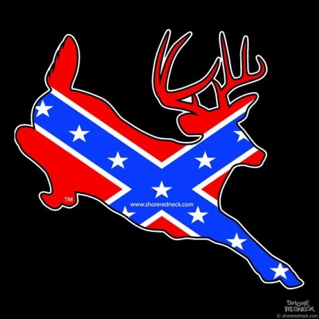 Shore Redneck Dixie Jumping Buck Decal