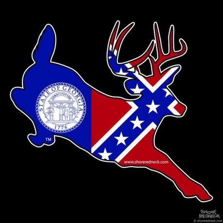 Shore Redneck Old Georgia Jumping Buck Decal