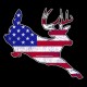 Shore Redneck Worn U.S. Flag Jumping Buck Decal