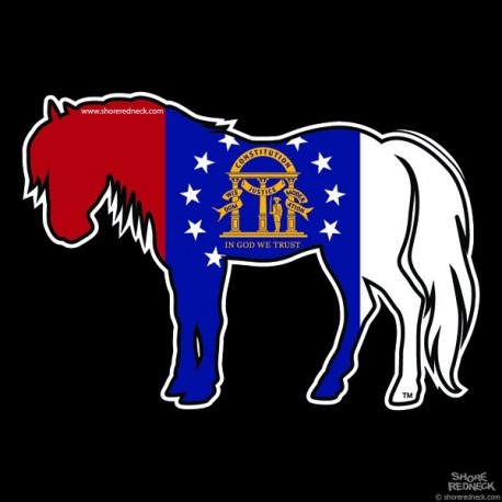 Shore Redneck Georgia Flag Pony Decal