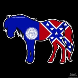 Shore Redneck Old Georgia Flag Pony Decal