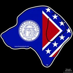 Shore Redneck Old Georgia Flag Retreiver Head Decal