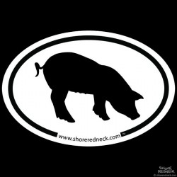 Shore Redneck Simple Pig Oval Decal