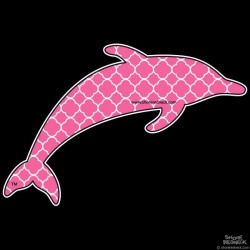 Shore Redneck Coral Quatrafoil Dolphin Decal