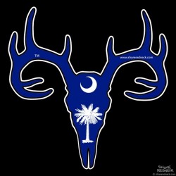 Shore Redneck South Carolina Flag Buck Skull Decal