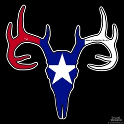 Shore Redneck Texas Buck Skull Decal