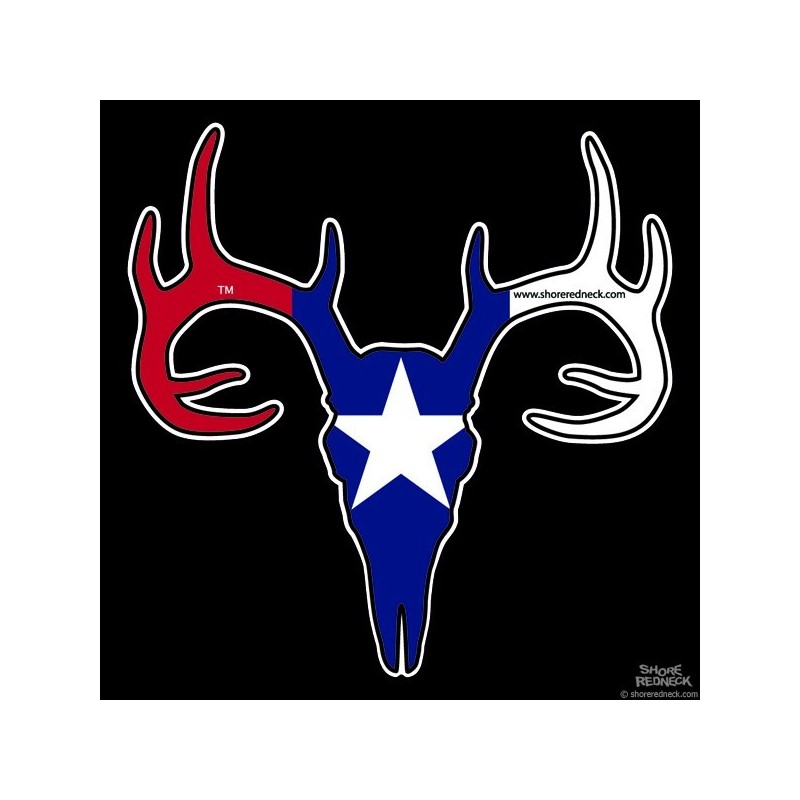 Shore Redneck Texas Buck Skull Decal - ShoreRedneck.com