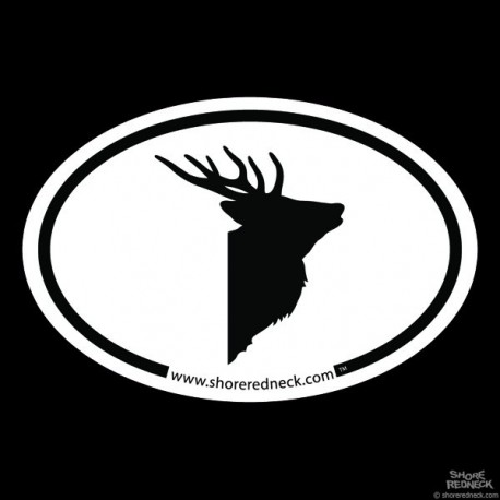 Shore Redneck Simple Sika Stag Profile Oval Decal