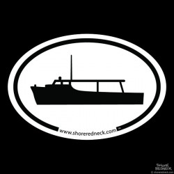 Shore Redneck Simple Workboat Oval Decal