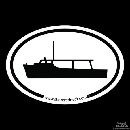 Shore Redneck Simple Workboat Oval Decal