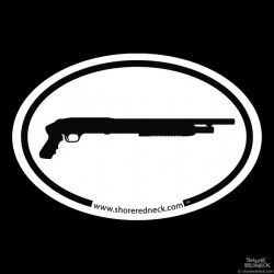 Shore Redneck Pistol Grip Shotgun Oval Decal