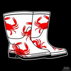 Shore Redneck Waterman Red Crab Boots Decal