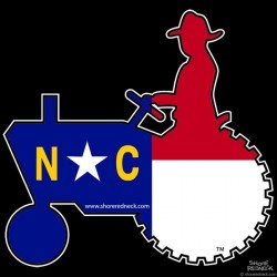 Shore Redneck NC Flag Tractor Decal
