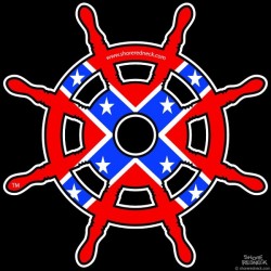 Shore Redneck Dixie Ships Wheel Decal