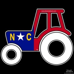 Shore Redneck NC Flag Modern Tractor Decal