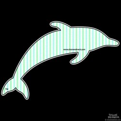 Shore Redneck Mint Seer Sucker Dolphin Decal