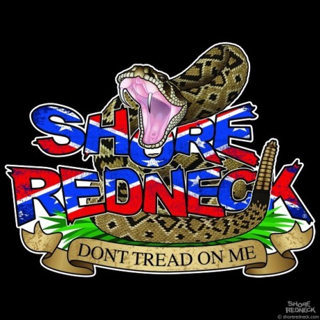 Shore Redneck Don't Tread on Me Worn Dixie Decal