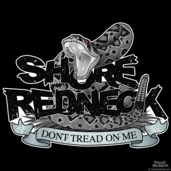 Shore Redneck Don't Tread on Me Blacked Out Red Eyes Decal