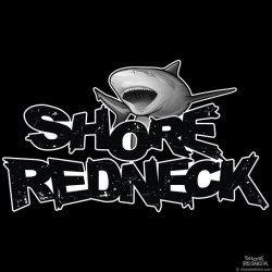 Shore Redneck Bullshark on Top Black n White Decal