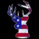 Shore Redneck Worn U.S.  Flag Buck Decal