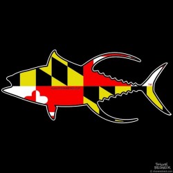 Shore Redneck Maryland Flag Yellowfin Decal