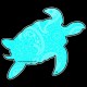 Shore Redneck Blue Water Paisley Turtle Decal
