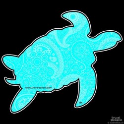 Shore Redneck Blue Water Paisley Turtle Decal