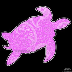 Shore Redneck Pink Sky Paisley Turtle Decal