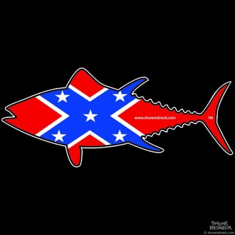 Shore Redneck Dixe Flag Tuna Decal