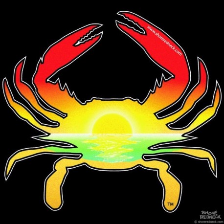 Shore Redneck Shore Sunset Crab Decal