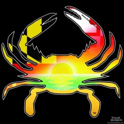 Shore Redneck MD Shore Sunset Crab Decal