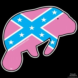 Shore Redneck Pink Dixie Manatee Decal