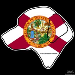 Shore Redneck Florida Flag Retreiver Head Decal