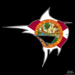 Shore Redneck Florida Flag Marlin Decal