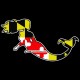 Shore Redneck Maryland Flag Mermaid 2 Decal