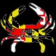 Shore Redneck MD Themed Crabby Fireman Decal