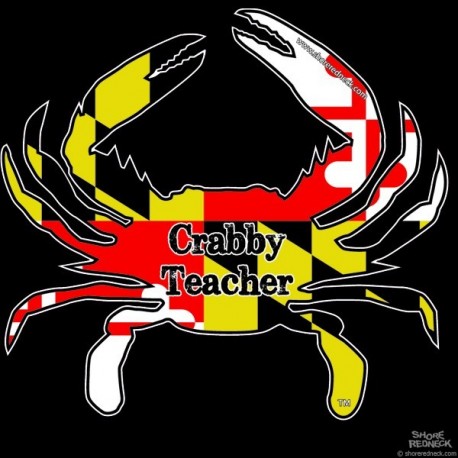 Shore Redneck MD Themed Crabby Teacher Decal