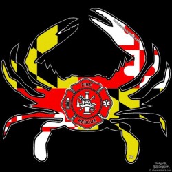 Shore Redneck Maryland Flag Fire and Rescue Crab Decal