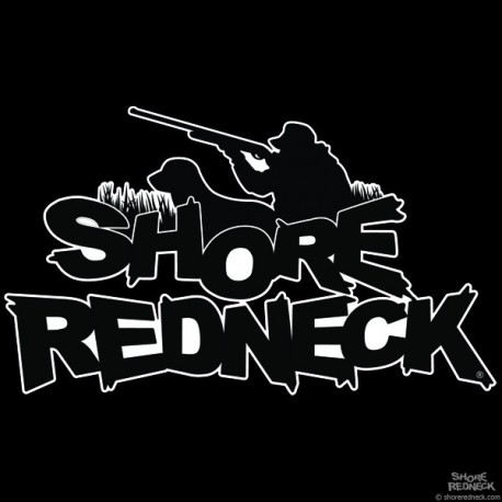 Shore Redneck Waterfowl Hunter Black and White Decal