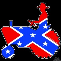 Shore Redneck Dixie Flag Tractor Decal