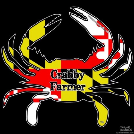 Shore Redneck MD Themed Crabby Farmer Decal